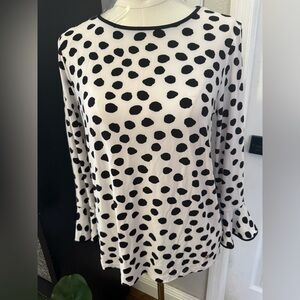 Anne Klein Black and White Polka Dot Blouse